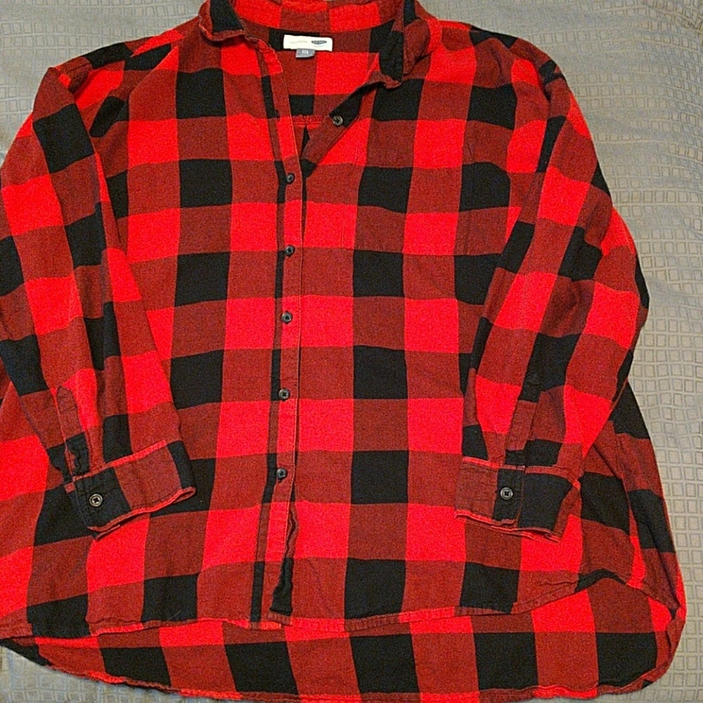 Old Navy Red/Black Plaid Shirt